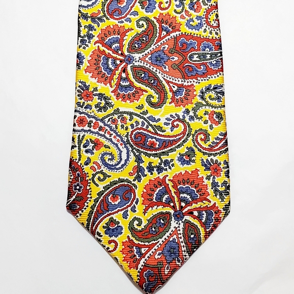 VIBRANT J Crew 100% SILK Paisley Necktie - Picture 3 of 4
